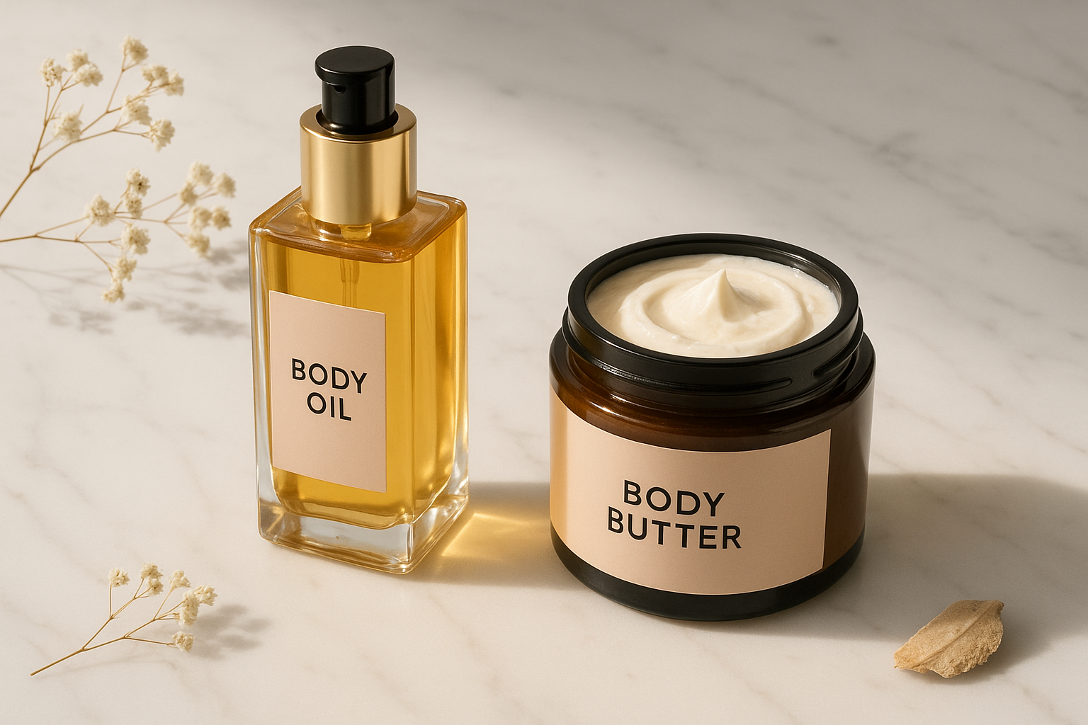 Body oil and boddy butter